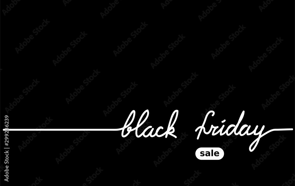 Black friday black simple vector background. One  continuous line drawing sale consept. Mininal Black friday background. - obrazy, fototapety, plakaty 
