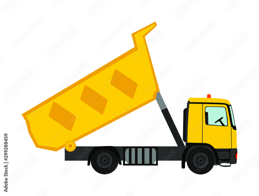 Tipper dump truck vector illustration isolated on white background ...