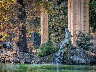 Wall Mural - Asclepius Greek Temple in Villa Borghese, Rome Italy