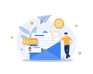 Wall Mural - email and messaging,email marketing campaign,working process, new email message
