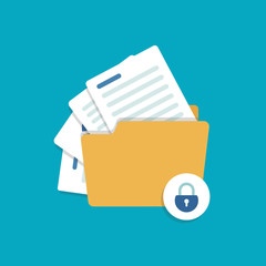 Wall Mural - folder locked,vector folder and lock icon
