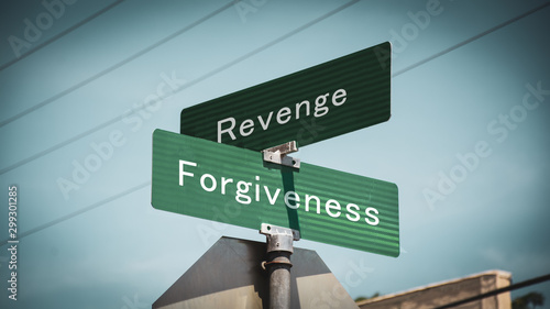 Fotomural Street Sign to Forgiveness versus Revenge