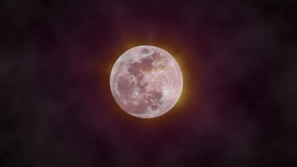 Wall Mural - red / bloody shining moon background, seamless loop. ideal for your astrology / astronomy projects. 