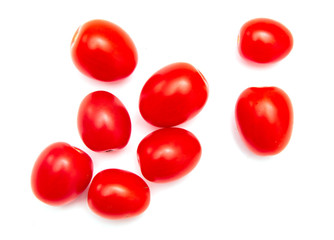 Canvas Print - Red cherry tomatoes on a white background