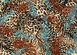pattern with leaves on leopard skin