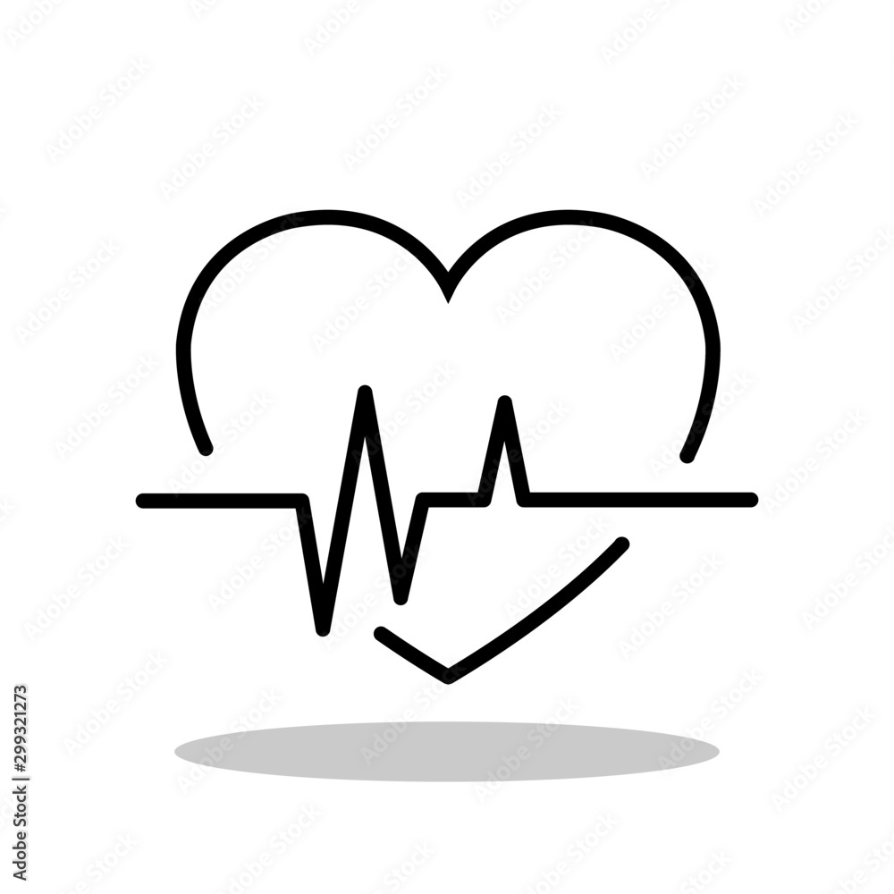 Heart Beat icon in flat style. EKG symbol for your web site design ...