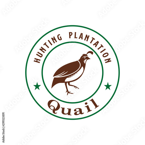Fotomural Quail Hunting Plantation Logo
