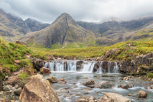 Fairy Pools Waterfall On Isle Of Skye, Scotland