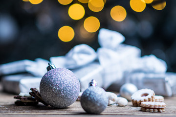 Christmas silver decorations