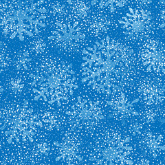 Canvas Print - Christmas seamless doodle pattern with snowflakes