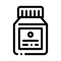 Sticker - Medicine Bottle Supplements Icon Vector Thin Line. Contour Illustration