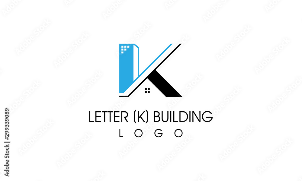 Letter K Building Initial Logo Stock Vector | Adobe Stock