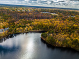 Fototapeta Na ścianę - Aerial photo of autumn rural landscape