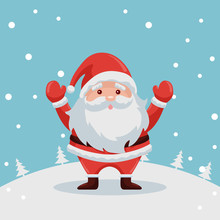 Santa Claus Merry Christmas Card Design