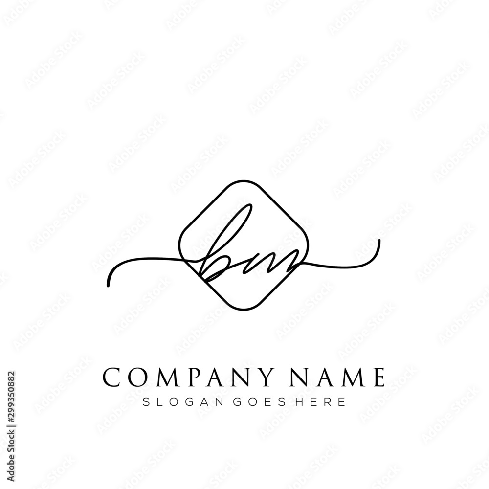 BM initial logo signature vector. Handwriting concept logo template ...