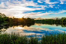 An Epic New England Sunset - Ell Pond Melrose Massachusetts.