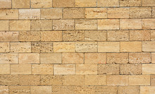Shell Limestone Blocks Wall. Shell Limestone Wall Texture Background.