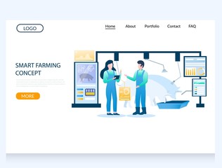 Wall Mural - smart farming concept vector website landing page design template