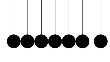 Simple Animated 3d Newtons Cradle Animation Endless Loop