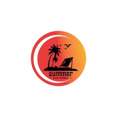 Summer Beach Holiday logo design