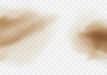 Wall Mural - desert sandstorm, brown dusty cloud border or dry sand flying with gust of wind, brown smoke realist