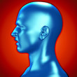 © Derya Cakirsoy - 3d illustration of a blue male head irritated