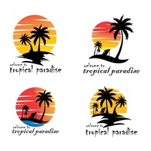 Summer Beach Holiday Logo Design