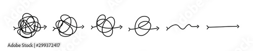 Fotomural Simplifying the complex, confusion clarity or path vector idea concept