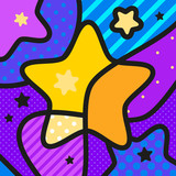 STAR SPACE pop art modern vector illustration for your design. 