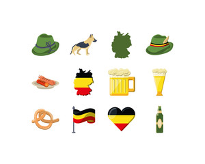 Sticker - Variety germany icon set pack vector design