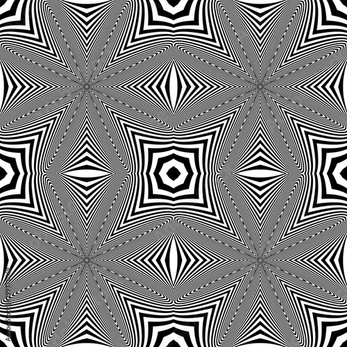 Seamless geometric op art patern. Lines texture.