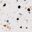 Tile terrazzo vector pattern with colorful stone on grey marble background for seamless concrete rock wallpaper