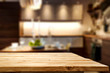 © magdal3na - Table background of free space and kitchen interior