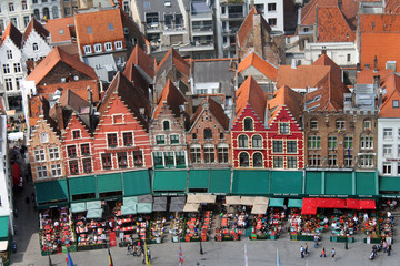 Bruges panorama detail from the top of the bell tower