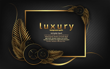 Abstract black luxury background image overlapping golden lines Geometric shapes for design Modern template