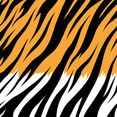 Wall Mural - Print background texture tiger stripe orange black white