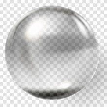 Realistic Glass Ball. Transparent Sphere. Glass Bead.