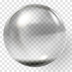 Wall Mural - Realistic glass ball. Transparent sphere. Glass bead.