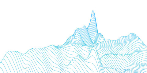 Abstract digital landscape. The illusion of life in cyberspace.