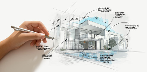 Aufkleber - Modern high end architecture project evolution