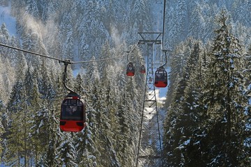 Wall Mural - cable line car line to Pilatus mountain