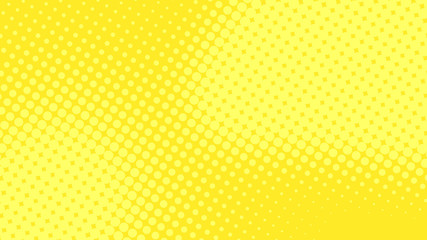 Wall Mural - Modern yellow pop art background with halftone dots desing in comic style, vector illustration eps10