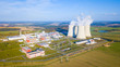 © peteri - Aerial view of nuclear power plant Temelin. South bohemia in Czech republic, European union. Large nuclear power station from above. Background concept.