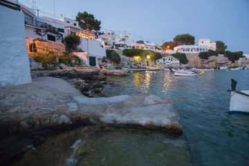 Wall Mural - Nightscape in Alcalfar is a fishing village in Minorca island on July 29, 2017 Balearics Spain