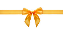 Gold Bow On White Background