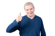 © Artsiom P - Elderly man shows thumbs up. Isolated on a white background.