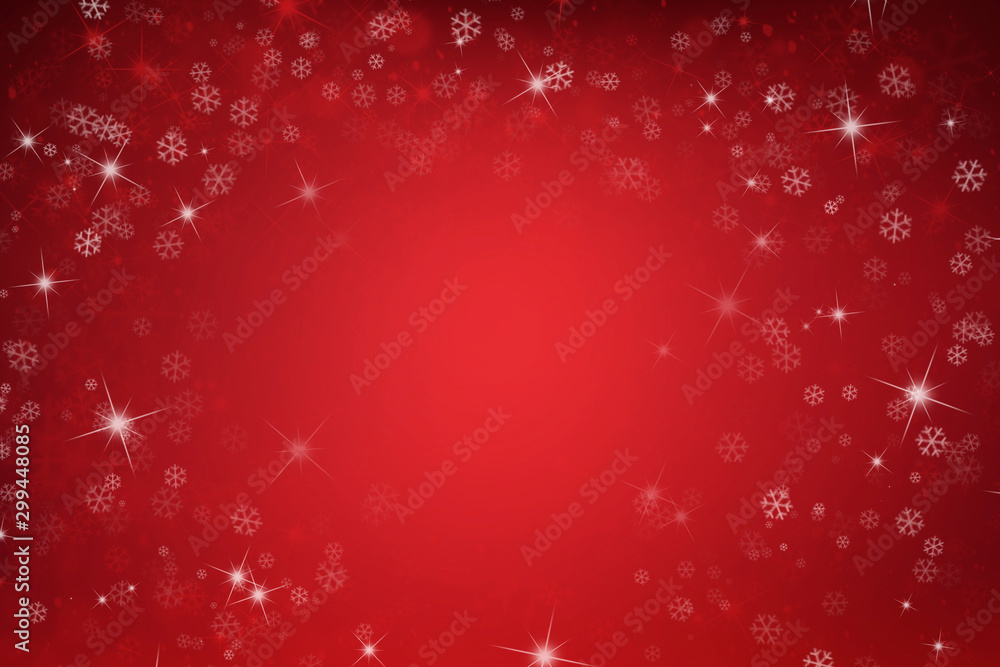 red christmas background with snowflakes and stars Stock Illustration ...