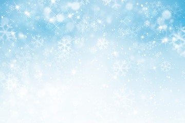 Wall Mural - abstract winter background with snowflakes, Christmas background with heavy snowfall, snowflakes in the sky