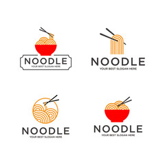 Wall Mural - set of noodle logo design, vector illustration concept