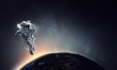 Wall Mural - Exploring outer space. Mixed media